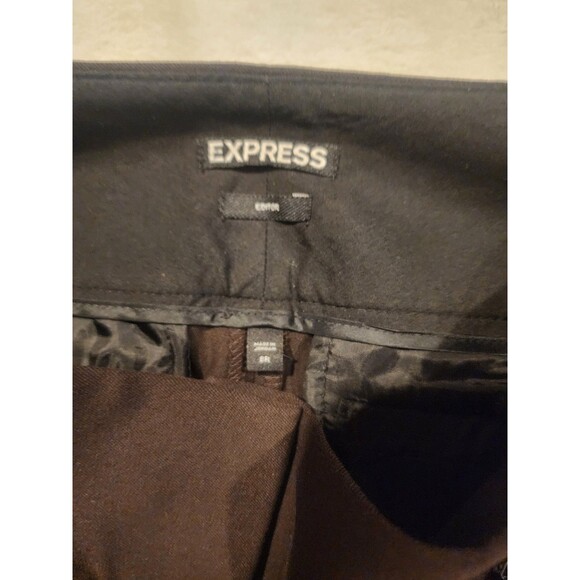 Express Black Studio Stretch Editor Stretch Pants Flared Size 8R - Picture 2 of 8